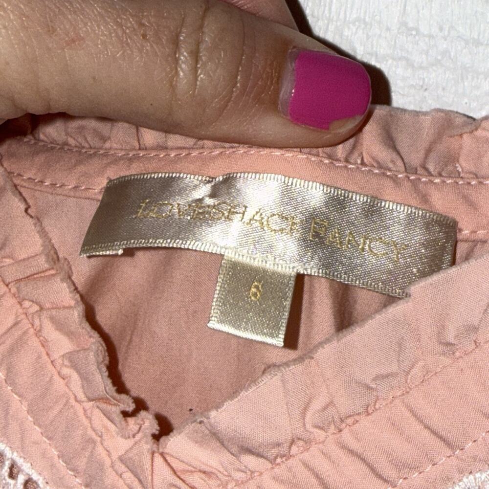 Love Shack Fancy Women’s Mochi Cotton Eyelet Mini Dress Romantic Pink Size 6 - Picture 7 of 8